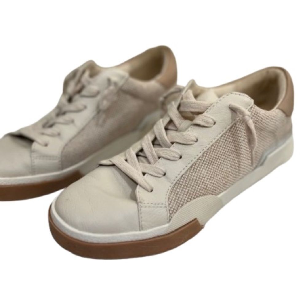 Dolce Vita Cream and Beige Sneakers Leather Canvas